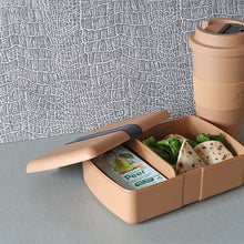 Lunchbox "Time Out Box", braun mit Kaffebecher