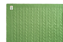 Babydecke "Zopfmuster" grün, 90 x 90 cm