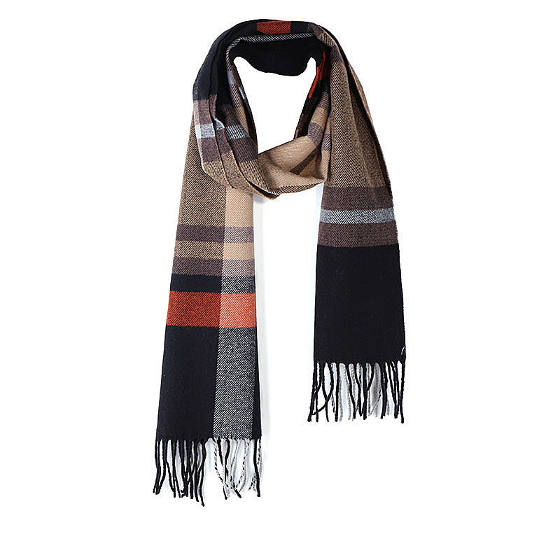 Pastarro Celtic Knitwear Schal, schwarz/beige/rot kariert Bild 1