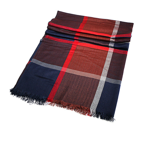 Pastarro Celtic Knitwear Schal, dunkelblau/rot/braun kariert Bild 1