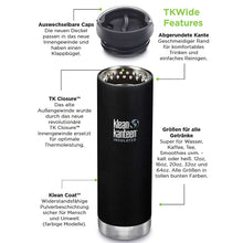 Pastarro Klean Kanteen Becher Thermo "TKWide" 592 ml, Café Cap, Black Bild 5