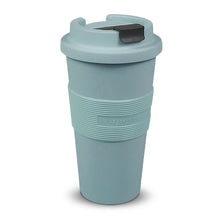 Bambusbecher "to go" verschließbar, hellblau