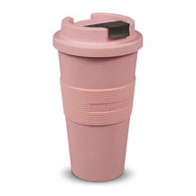 Bambusbecher "to go" verschließbar, pink