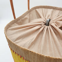 Raffia-Tasche rotgelb 34x20x31cm