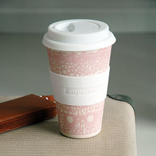 Becher "Coffee to go" pink gemustert