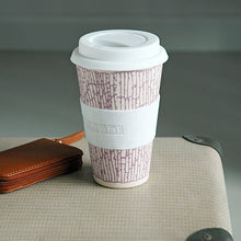 Becher "Coffee to go" lila gemustert