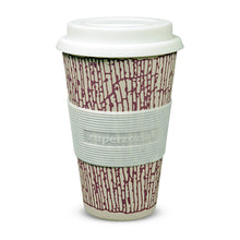 Becher "Coffee to go" lila gemustert