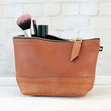 Kosmetiktasche Echtleder "Manoo", cognac