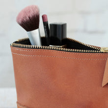 Kosmetiktasche Echtleder "Manoo", cognac