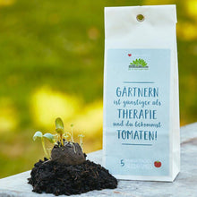 Samenbomben "Gärtnern ist Therapie" 5er Papiertüte