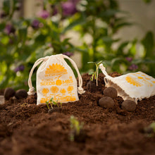 Samenbomben im Jutebeutel "Sonnenblumen"