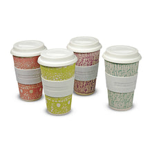 Becher "Coffee to go"  blau gemustert